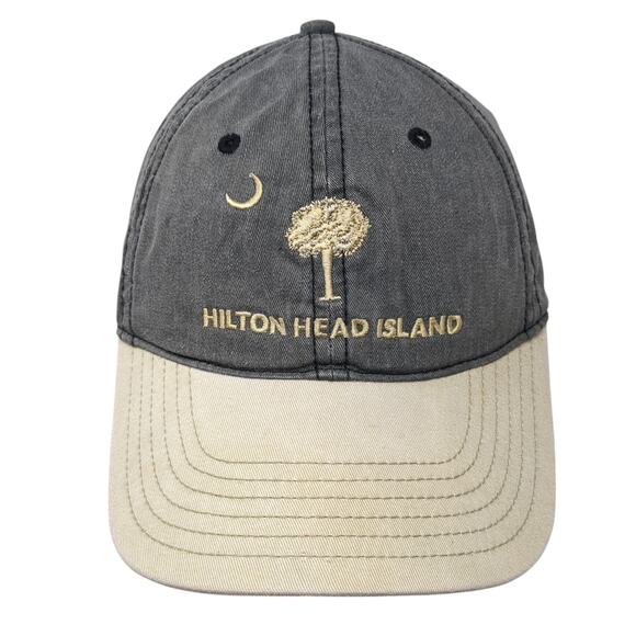 Hilton Head Island Baseball Cap Gray One Size Adjustable Embroidered 6 Panel - Picture 1 of 9